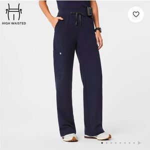 Navy High Waisted Isabel Wide Leg - Tall Scrub Pant